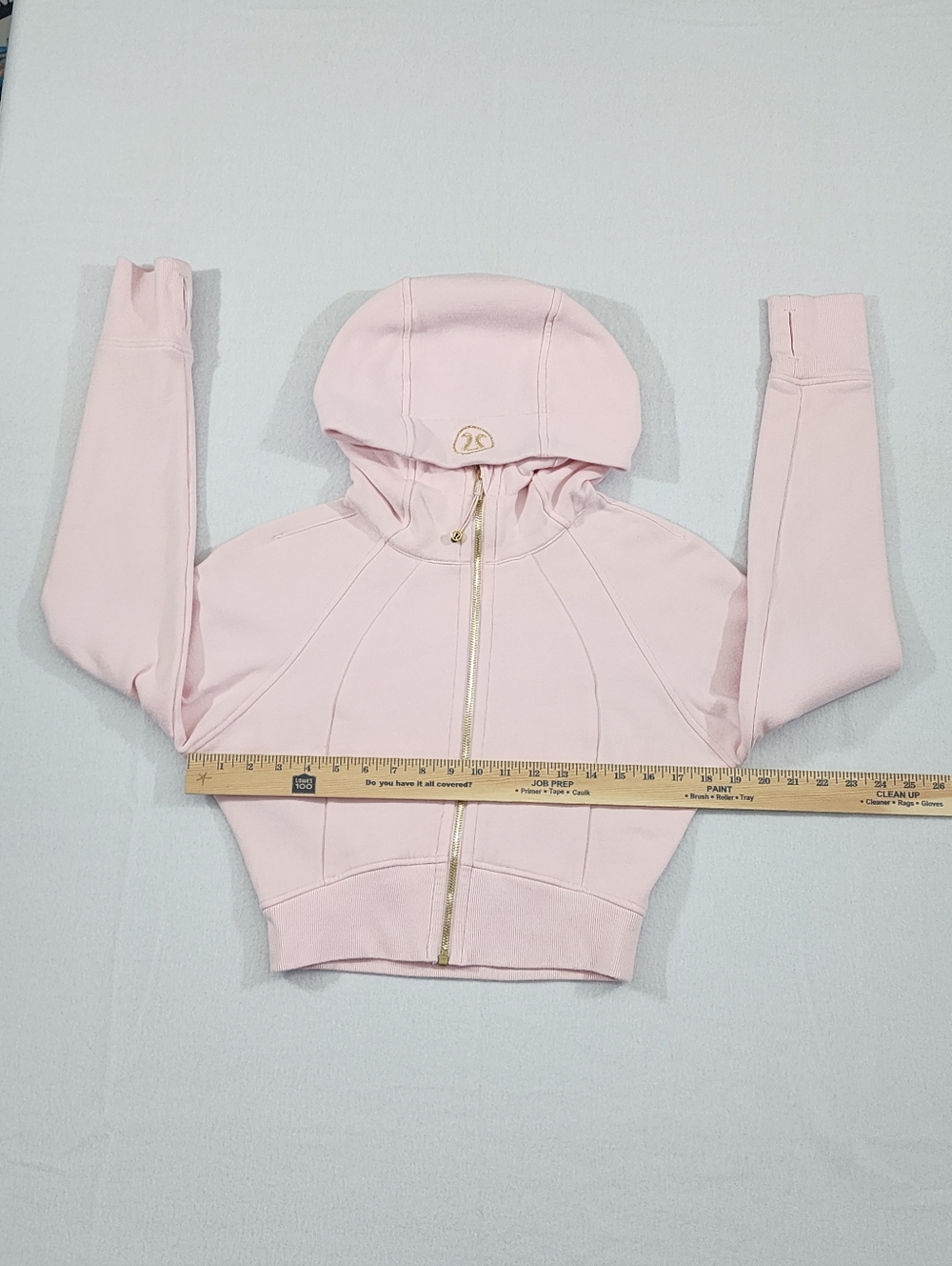 Lululemon Scuba Cropped Full Zip Hoodie Pink Gold Size 6 EUC. Worn Twice! - Picture 6 of 12